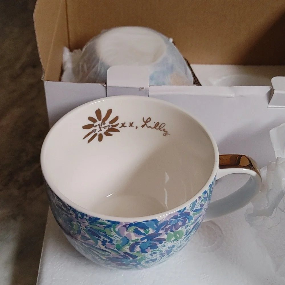 NIB Lilly Pulitzer Ceramic Mugs Set of 2